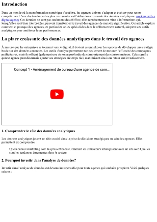 La place croissante des données analytiques dans le travail des agences