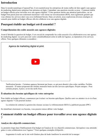Comment établir un budget efficace pour travailler avec une agence digitale ?