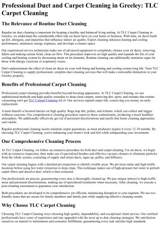 TLC Carpet Cleaning