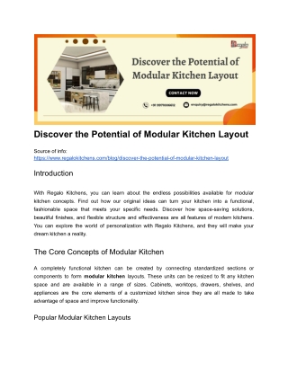 Discover the Potential of Modular Kitchen Layout
