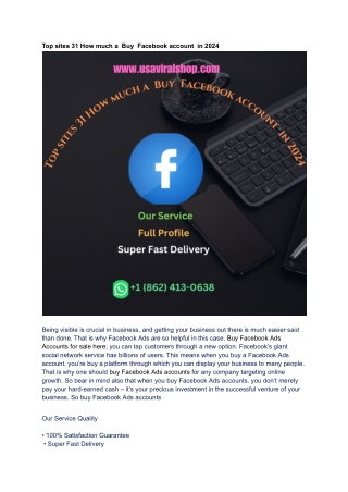 Top sites 31 How much a  Buy  Facebook account  in 2024 -