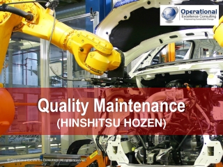 TPM: Quality Maintenance (Hinshitsu Hozen)