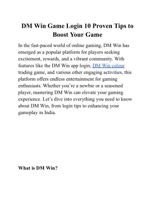 DM Win Game Login 10 Proven Tips to Boost Your Game