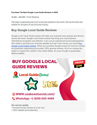 Purchase The Best Google Local Guide Reviews in 2025