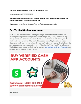 Purchase The Best Verified Cash App Accounts in 2025