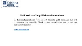 Gold Necklace Shop  Krishnadiamond.com