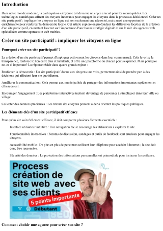 Créer un site participatif : impliquer les citoyens en ligne