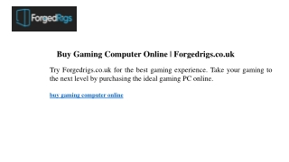 Buy Gaming Computer Online Forgedrigs.co.uk