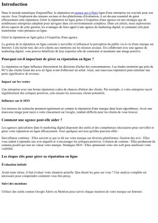 Gérer la réputation en ligne grâce à l'expertise d'une agence