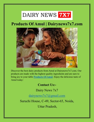 Products Of Amul Dairynews7x7