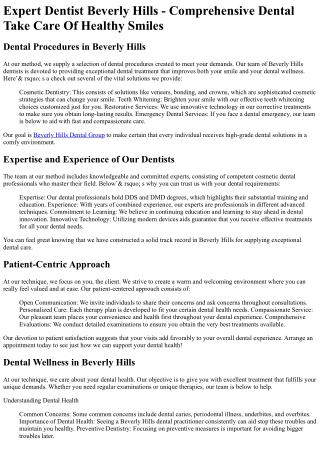 Dental Group of Beverly Hills