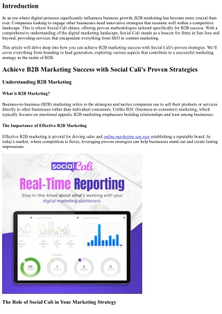 Achieve B2B Marketing Success with Social Cali's Proven Strategies