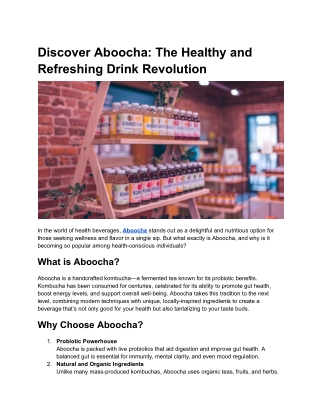 Discover Aboocha_ The Healthy and Refreshing Drink Revolution