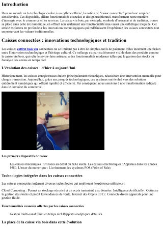 Caisses connectées : innovations technologiques et tradition