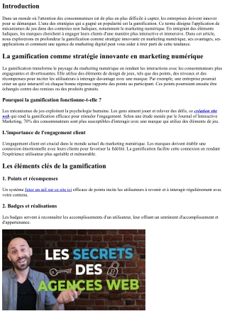 La gamification comme stratégie innovante en marketing numérique