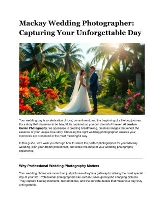 Mackay Wedding Photographer_ Capturing Your Unforgettable Day