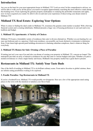 Finding Your Ideal Apartment in Midland, TX