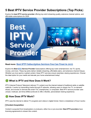 5 Best IPTV Service Provider Subscriptions (Top Picks)