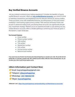 How to Buy Verified Binance Accounts in The USA A ...