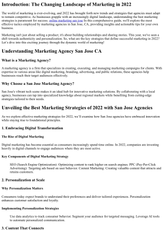 Unveiling the Best Marketing Strategies of 2022 with San Jose Agencies.