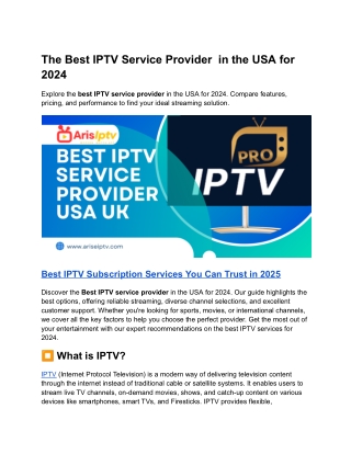 The Best IPTV Service Provider  in the USA for 2025 (2)