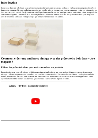 Comment créer une ambiance vintage avec des présentoirs bois dans votre magasin