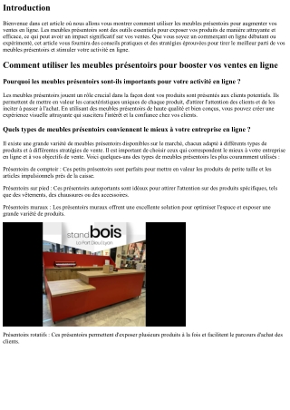 Comment utiliser les meubles présentoirs pour booster vos ventes en ligne