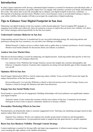Tips to Enhance Your Digital Footprint in San Jose