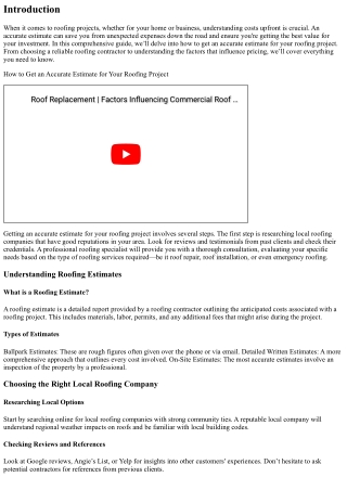 How to Get an Accurate Estimate for Your Roofing Project