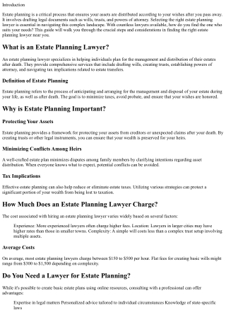 Finding the Right Estate Planning Lawyer Near You: A Complete Guide