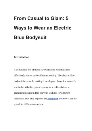 From Casual to Glam_ 5 Ways to Wear an Electric Blue Bodysuit