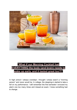 Earlybird morning cocktail-3 Secrets to Waking Up Early