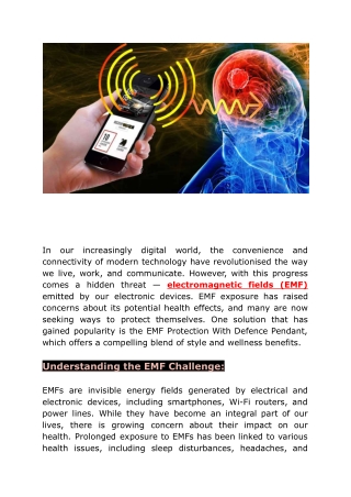 Defense Pendant Is the Most Effective Way to Block EMF Radiation