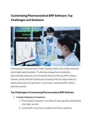 Customizing Pharmaceutical ERP Software Top Challenges and S