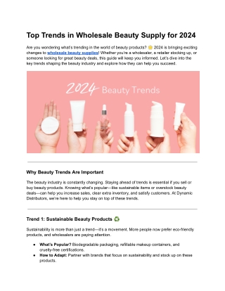 Top Trends in Wholesale Beauty Supply for 2024