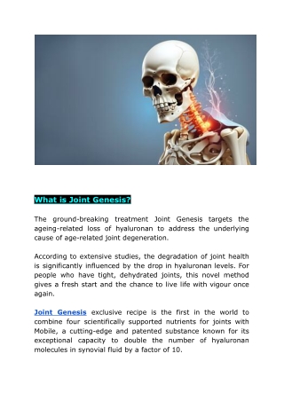 Enjoying Comfortable, Flexible and Youthful Joints Thanks to Joint Genesis