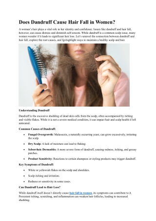 Does Dandruff Cause Hair Fall in Women