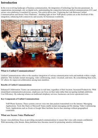 “Exploring the Link Between Unified Communications and Secure Voice Platforms”