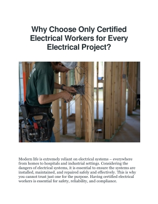 Skilled Electrical Worker Services – Rozarelectric