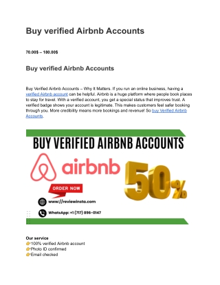 Buy verified Airbnb Accounts