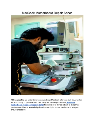 MacBook Motherboard Repair Sohar