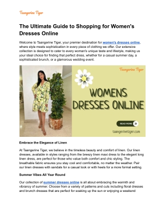The Ultimate Guide to Shopping for Women's Dresses Online