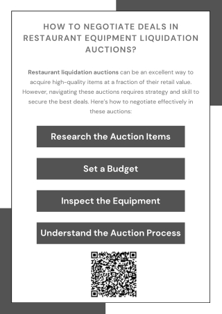 How To Negotiate Deals In Restaurant Equipment Liquidation Auctions?