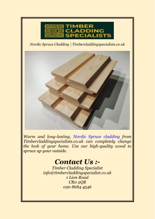 Nordic Spruce Cladding | Timbercladdingspecialists.co.uk