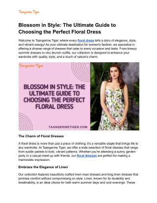 Blossom in Style_ The Ultimate Guide to Choosing the Perfect Floral Dress