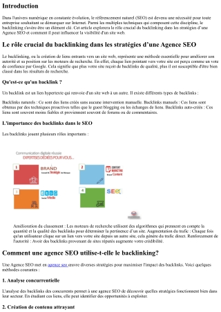 Le rôle crucial du backlinking dans les stratégies d’une Agence SEO