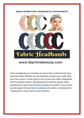 Explore the Best Fabric Headbands for a Comfortable Fit