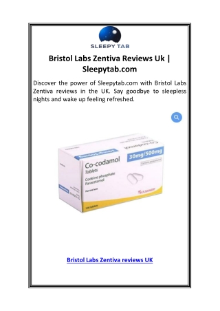 Bristol Labs Zentiva Reviews Uk  Sleepytab.com