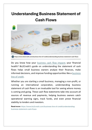 Understanding Business Statement of Cash Flows