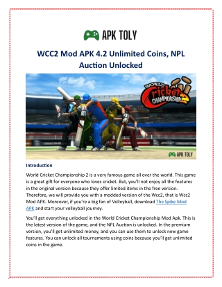 WCC2 Mod APK 4.2 Unlimited Coins, NPL Auction Unlocked